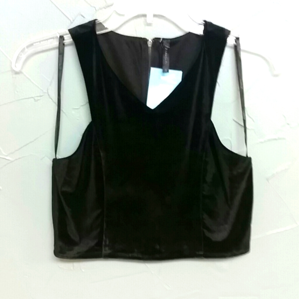 Velvet black crop top